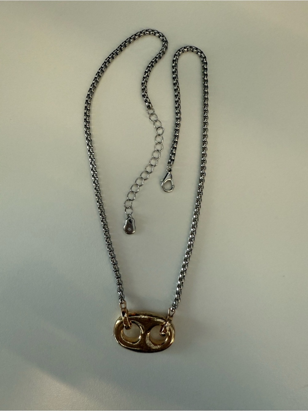 Francesca’s Sterling-Look Chain Necklace- Gold -Look Bauble Charm - Picture 3 of 3